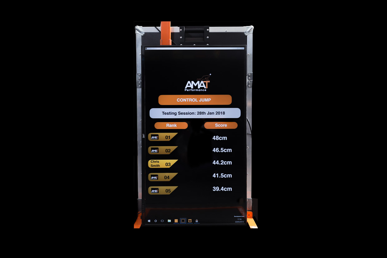 Step 1 - AMAT Performance Scoreboard projected onto flightcase